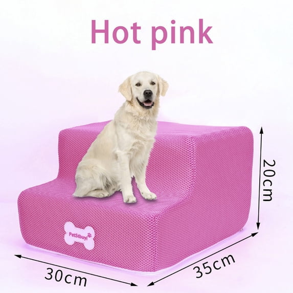 Dog Stairs for Small Dogs, 13.8 Inch 2-Step Pet Steps for High Bed & Couch, Non- Indoor Dog Stairs Ramp with High Density Foam & Washable Cover