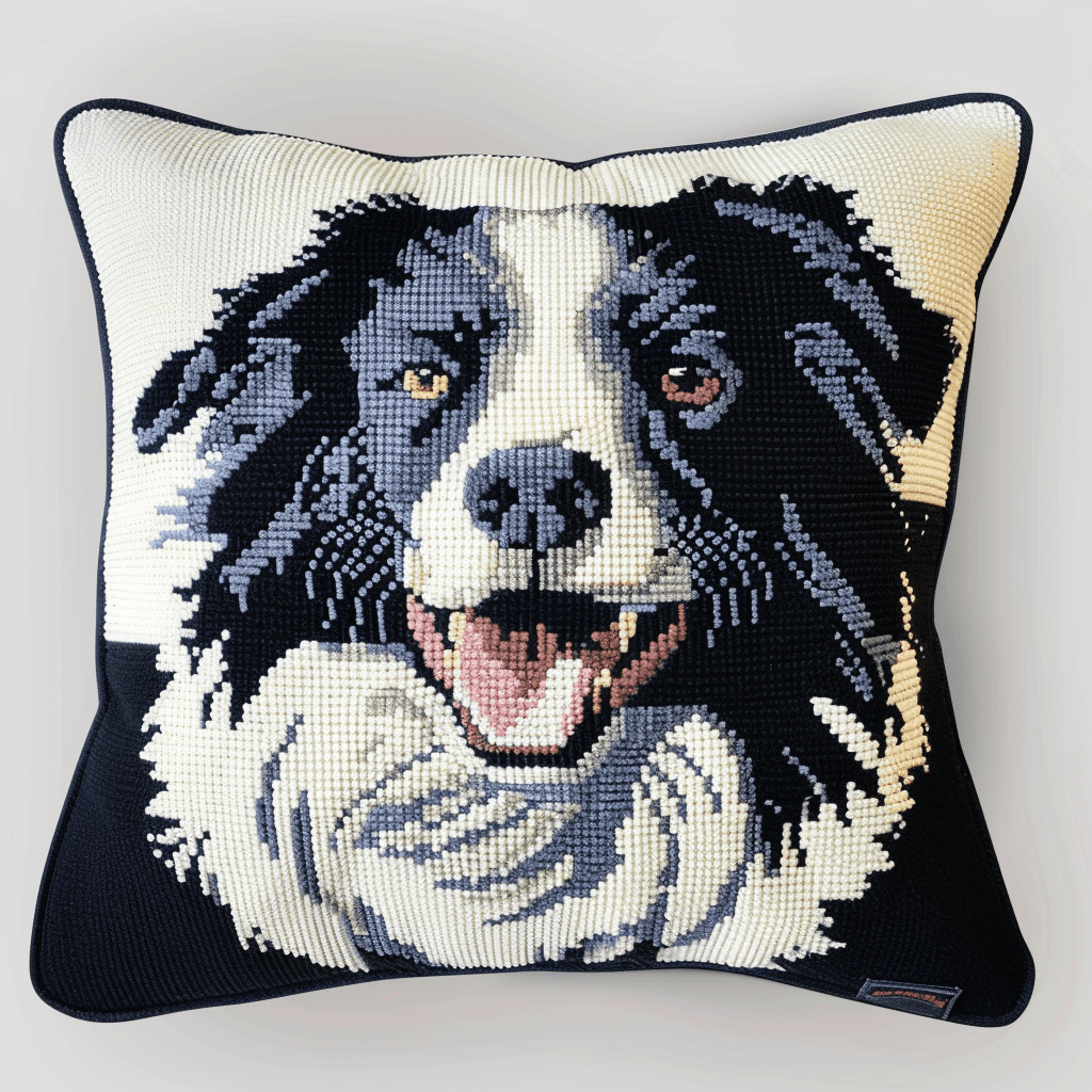 Dog Stamped Cross Stitch Pillow Cases , 45X45cm , Cross Stitch Kits for Adults (11ct)