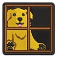 thumbnail image 1 of Dog Staring Out Window Applique Multi-Color Embroidered Hook & Loop Patch - 3.5 Inch Large, 1 of 5