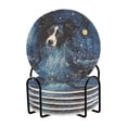 thumbnail image 1 of Dog Starry Sky 6 Pcs Drink Coasters with Holder Absorbent Coasters Woven Coasters for Drinks Table Desk Protection Home Decor, 1 of 7