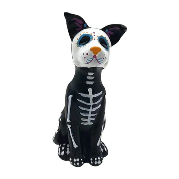 Dog Statue Day Of The Dead Dog Figurine Resin Halloween Dog Statue For Halloween Home Desk Decorations Bookshelf TV Cabinet Decor