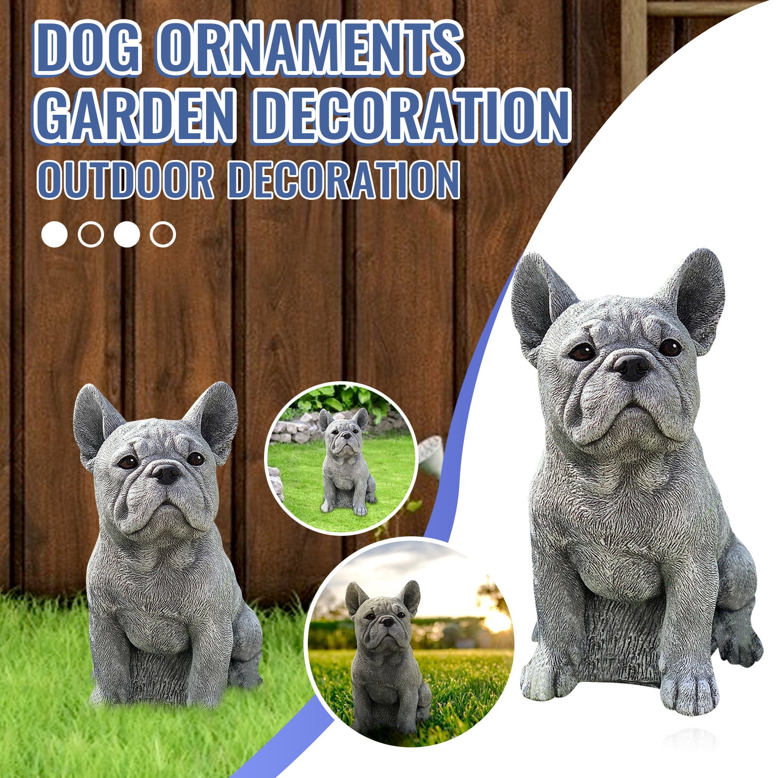 Dog Statue, French Bulldog Statue Garden Animal Sculpture For Garden Decoration Outdoor Lawn Gnome Yard Art