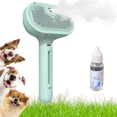Dog Steam Brush for Shedding, Rechargeable Pet Steam Brush for Dogs