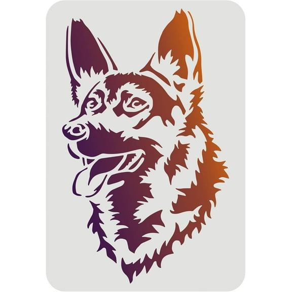 Dog Stencil 11.7x8.3 inch Plastic Sheerd Dog Painting Stencil Dog Head Pattern Stencils Reusable Pet Friend Stencils for Painting on Wood Floor Wall and Tile Mixed Color