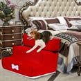 thumbnail image 1 of Dog Step Stairs Pet Ladder Cover - 13.8" x 11.8" x 11.8" Removable Washable Non- Cover for Small Dogs - Dog Ramp for Bed Couch Car(Red), 1 of 8