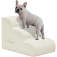 thumbnail image 1 of Dog Steps for Small Dogs, 3-Step Pet Ramp Stairs for High Beds and Sofa, Non-Slip Pet Stairs for Small Dogs and Cats, Removable and Easy to Clean Cover, Beige, 1 of 6