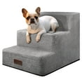 Dog Steps for Small Dog, 3Step Dog Stairs for High Beds and Couch, Non