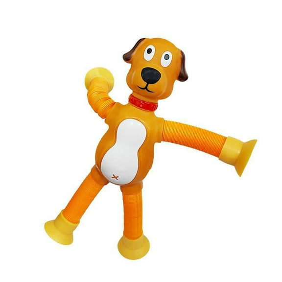 Dog Stretch Tube Toy Puzzle For Stress Cartoon Suction Cup Extendable Glow In Dark Versatile Shapes Novelty Funny Pet