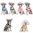 thumbnail image 1 of Dog Striped Polo Shirt for 3-44 Lbs Breathable Cotton Pet T-Shirt for Small Medium Dogs Lightweight Summer Apparel, Yellow Size S, 1 of 4