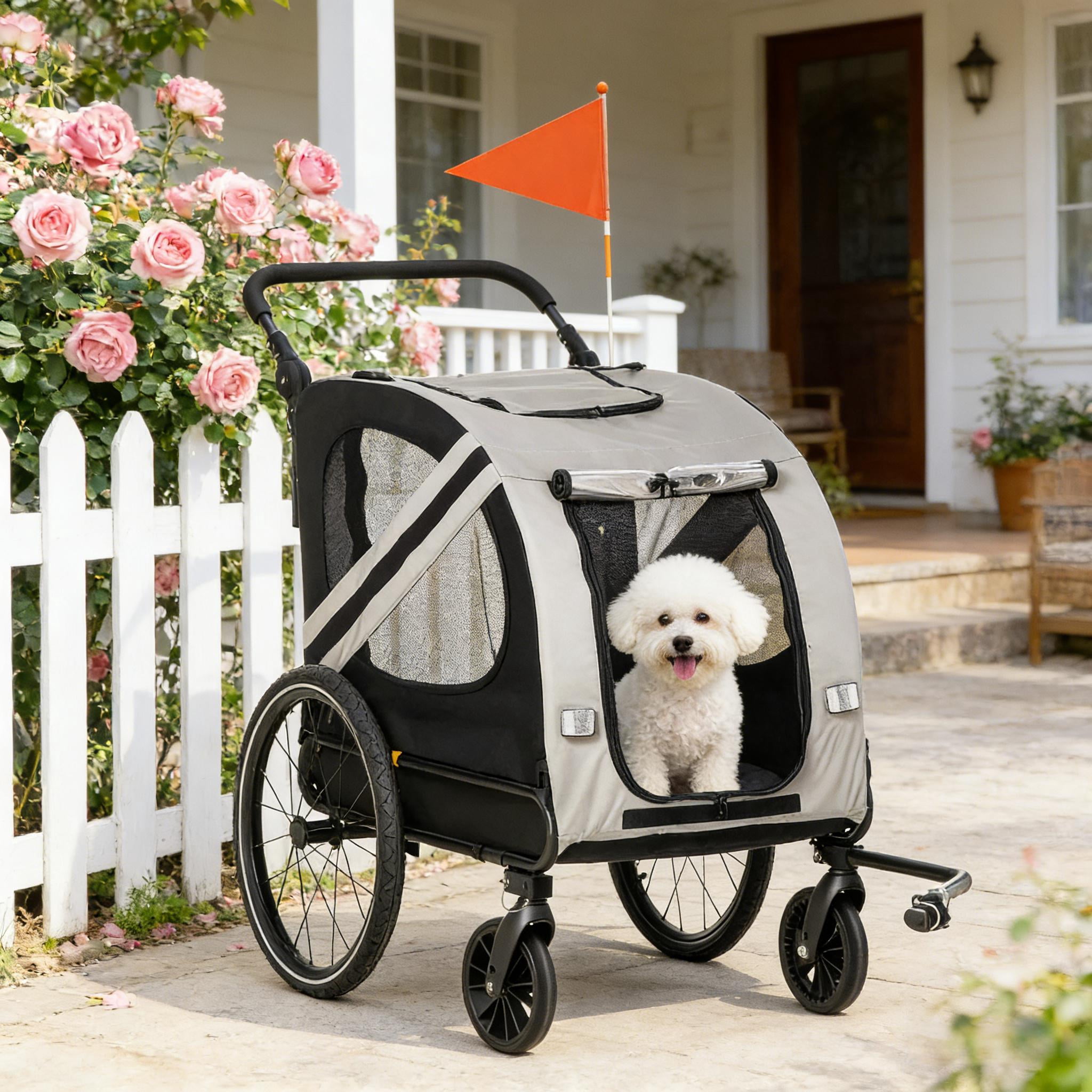 Dog Stroller Bicycle Carrier, Pet Bike Trailer