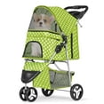 thumbnail image 1 of Dog Stroller for Small Dogs 10 Lbs 20 Lbs, Pet Stroller for Medium Dogs 30 Lbs, Cat Strollers for 1 Cats, 3 Wheels Foldable Jogger Puppy Stroller with Storage Basket and Cup Holder, Green Polka Dots, 1 of 7