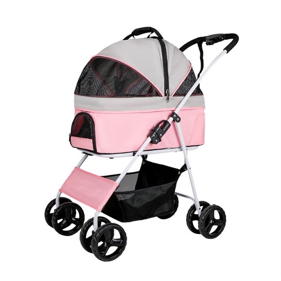 Dog Strollers Premium Pet Stroller for Medium Dogs, Foldable 4 Wheel Cat Strollers for 2 Cats, Dog Prams Pushchairs for Small Dogs Breathable Dog Pram Stroller Buggy