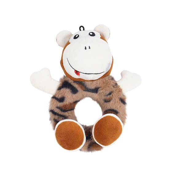 Dog Stuff Plush Animal Shaped Soft Toy for Babies and Toddlers Stuffed Ring Rattle with Embroidered Details and Floppy Ears for Early Development Dog Toys Stress Release Game for Boredom, Dog Puzzle