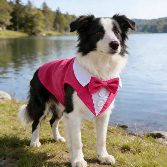 Dog Suit with Bow Tie Pet Tuxedo for Small Medium Dogs Cats Formal Clothes Puppy Outfits for Halloween Wedding Birthday