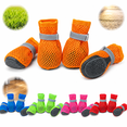 thumbnail image 1 of Dog Summer Boots, 4-Pack Breathable Mesh Dog Shoes with Anti- Soft Rubber Sole, Reflective Adjustable Paw Protectors, 1 of 8