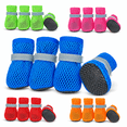 thumbnail image 1 of Dog Summer Boots, 4-Pack Breathable Mesh Dog Shoes with Anti- Soft Rubber Sole, Reflective Adjustable Paw Protectors, 1 of 8