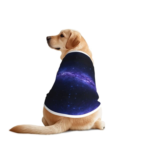 Dog Summer T-Shirts Vest Cosmic-Starry-Sky Pattern Pet Breathable Basic Clothes for Larg Dogs 3X-Large