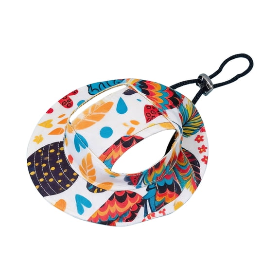 Dog Sun Hat Cute Pet Hat Trucker Hat with Ear Holes for Sun Protection Adjustable Square Print Cotton Fisherman's Hat for for Small Medium Large Dogs