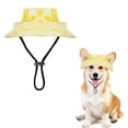 thumbnail image 1 of Dog Sun Hat, Dog Baseball Cap with Ear Holes & Adjustable Rope, Summer Travel Beach Pet Sun Hat Breathable Lightweight for All Day Comfort (Yellow,L), 1 of 9