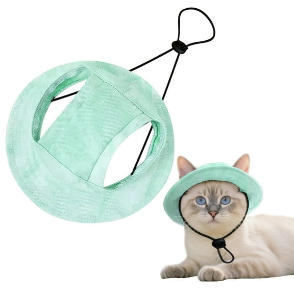 Dog Sun Hat for Small Medium Dogs & Cats, Adjustable Tie-Dye Pet Hat with Ear Holes, Breathable Cotton Fisherman’s Cap for Sun Protection, Beach, Hiking, Outdoor Adventures, Puppy Summer Accessories