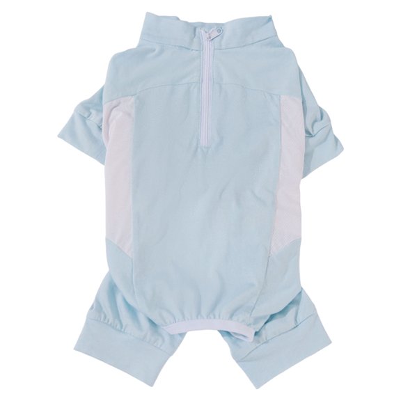 Dog Sun Protection Full Coverage Shirt Breathable Puppy Cooling Jumpsuit Zipper Closure Stretchy Shedding Control T-shirts for Small Medium Large Dogs (M Blue)