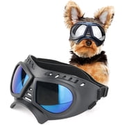 Dog Sunglasses Dog Goggles, UV Wind Dust Snow Fog Protection Soft Frame Pet Glasses Eye Wear with Adjustable Strap for Small to Medium Breed