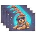 thumbnail image 1 of Dog Sunglasses Stars 12×18 inch Placemats Heat Resistant Washable Foldable Rectangular Placemats Set Decoration Indoor Outdoor for Kitchen Dining Table 6PCs, 1 of 8