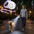 thumbnail image 1 of Dog Supplies Luminous Retractable Dog Leash with Front Safety Led Light - 360°Tangle-Free Training Leash for Ultimum Freedom with Anti Slip Handle Dogs & Cats - Purple, 1 of 7