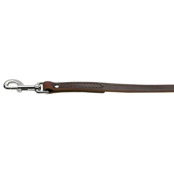 Plain Leather Dog Leash Wide Long Burgundy 3/8in 6ft