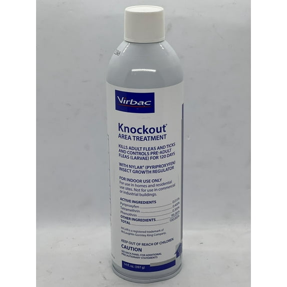 Virbac Knockout Area Treatment Spray Kills Fleas Ticks 14 oz.