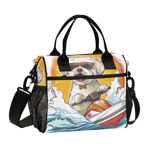 Dog Surf Speedboat Cooler Bag Lunch Bag Soft Cooler Cooling Tote Insulated Lunch Box for Adult Men Women