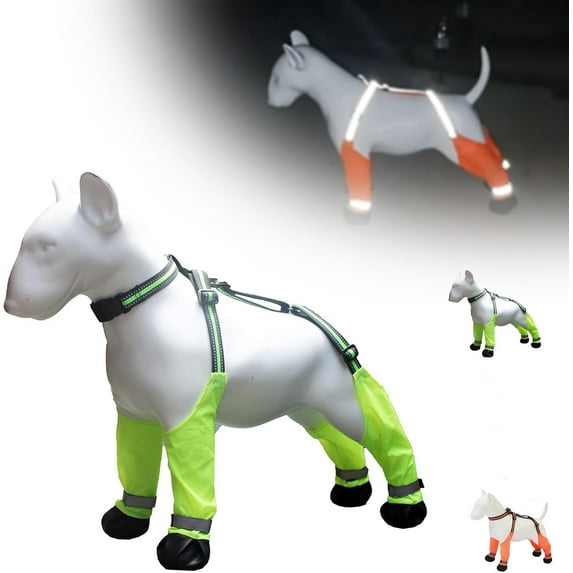 Dog Suspender Booties, Dog Paw Boot Leggings Anti-Slip, Adjustable Suspender Boots for Dogs Winter Snow Rain Hiking Paws Protector