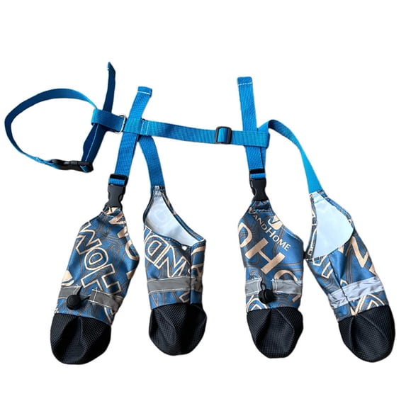 Dog Suspender Boots with Waterproof Paw Protectors, Adjustable Anti-Slip Winter Booties for Snow, Rain & Hiking, Reflective Dog Snow Pants for Paws Safety