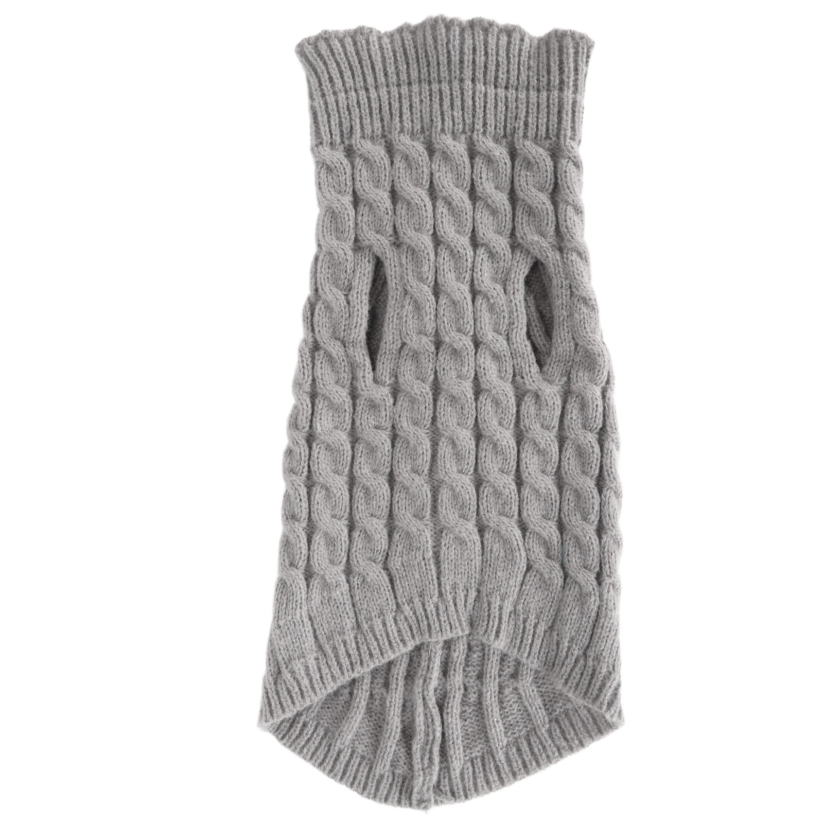 Dog Sweater Cable Knit High Neck Pure Color Dog Knitted Pullover Warm