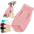 thumbnail image 1 of Dog Sweater Clothes Dog Sweaters for Small Dogs Girl Boy Teacup Dog Yorkie Turtleneck Knitted Sweater Pet Clothes Fall Dog Clothes XS, Khaki, 1 of 9