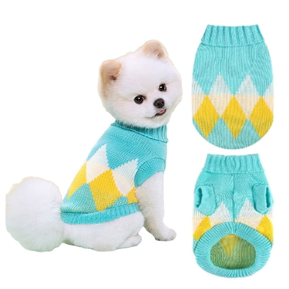 Dog Sweater, Easter Dog Sweaters for Extra Small Dogs Soft Warm Doggie Sweater Colorful Cable Knitted Vest, Pet Thermal Turtleneck Fall Winter Kniwear for Xmas Thanksgiving
