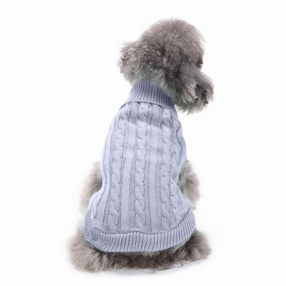 Dog Sweater, & Elastic with Turtleneck Design, Acrylic Blend, Machine Washable, Christmas, Solid, NBA, Unisex, Small Dog, Puppy, SweaterOutfits (Gray,S)