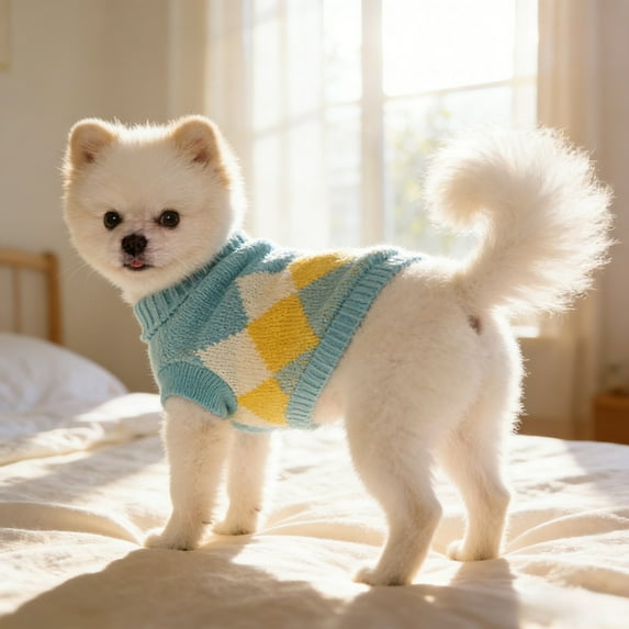 Dog Sweater,Knitted Chihuahua Sweater Yorkie Teacup Dachshund,Dog Sweaters for Small Dogs Girl Male Fall Winter Puppy Cat Sweaters(M)