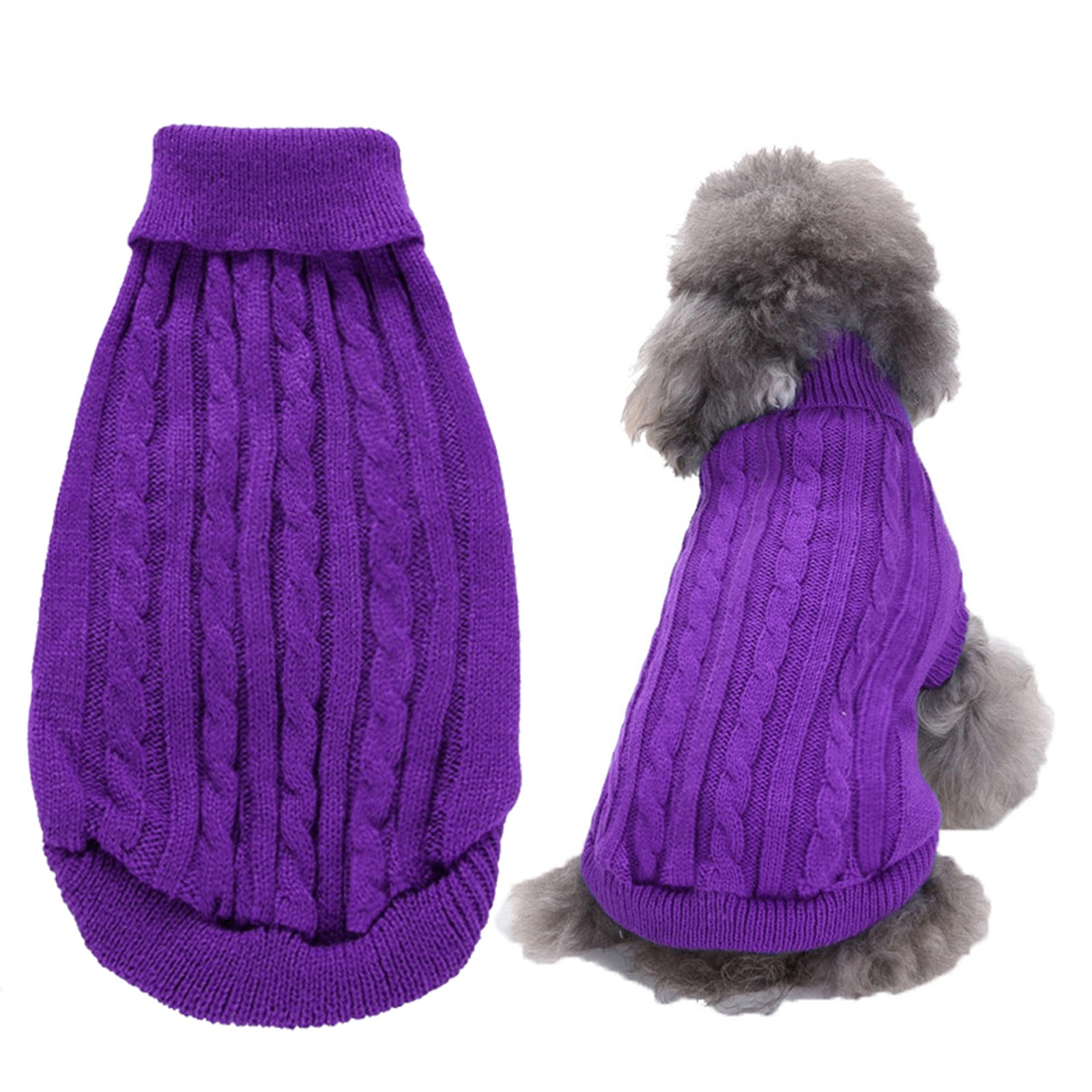 Cozy Knitted Winter Sweater For Small Dogs & Puppies - Christmas Theme, XS/S Cotton
