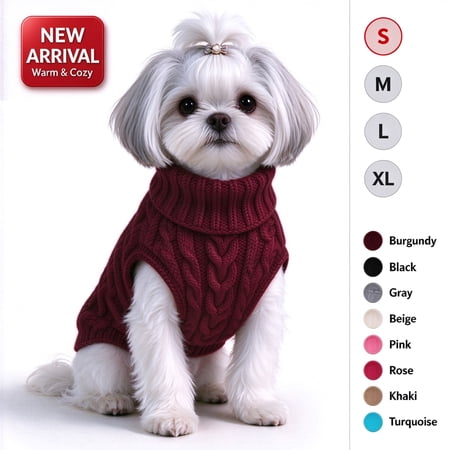 Dog Sweater for Small Medium Dogs, Warm Comfortable Winter Pet Clothes, Cute Knitted Sleeveless Puppy Sweater for Cats, Dog Apparel & Accessories Fall Winter by MPOISVA