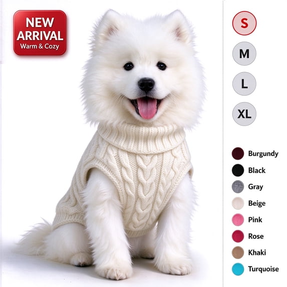Dog Sweater for Small Medium Dogs, Warm Comfortable Winter Pet Clothes, Cute Knitted Sleeveless Puppy Sweater for Cats, Dog Apparel & Accessories Fall Winter by MPOISVA
