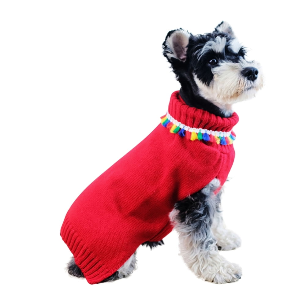 Dog Sweater Vest Turtleneck Dogs Knitted Sweatshirt,Cold Weather Plaid