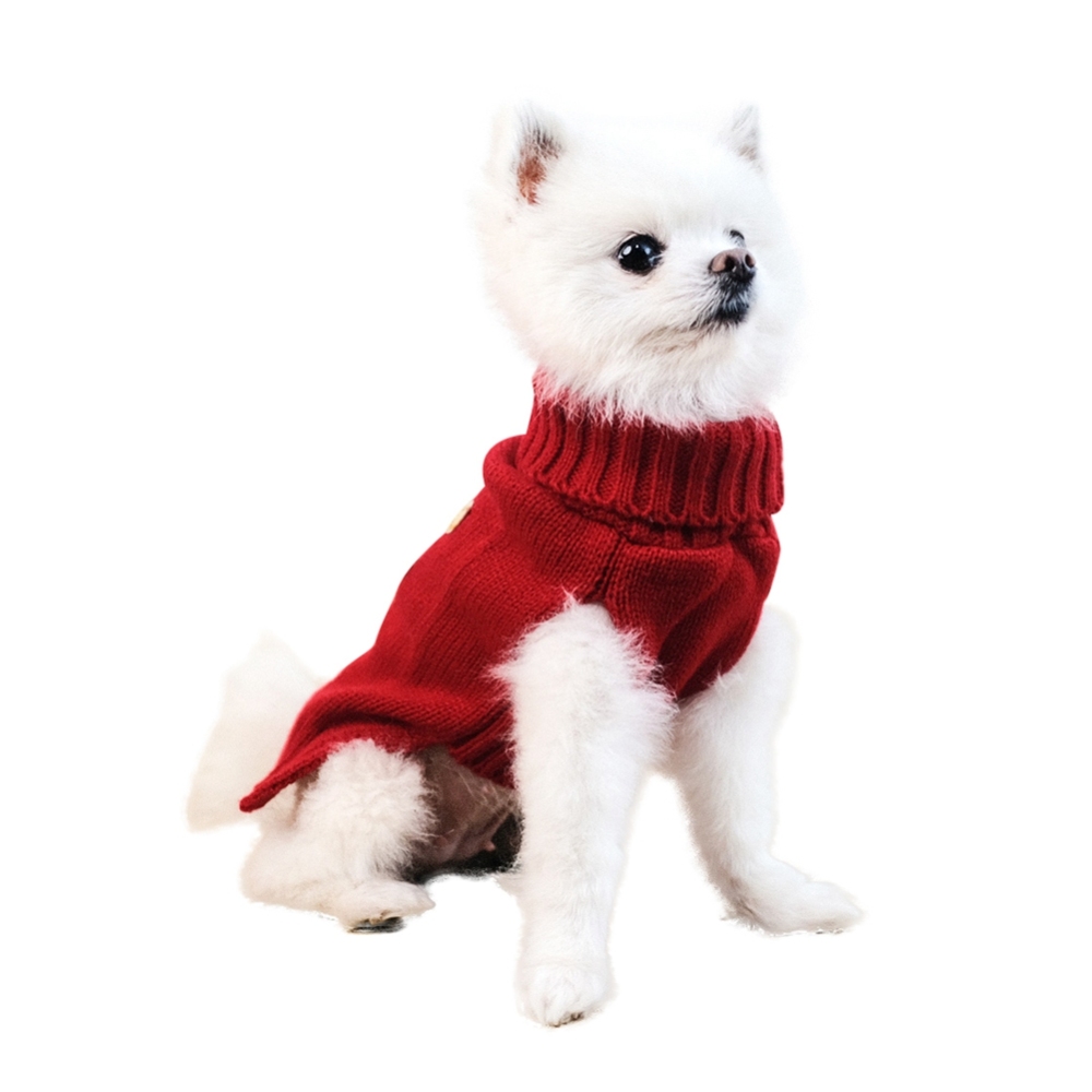 Dog Sweater Vest Turtleneck Dogs Knitted Sweatshirt,Cold Weather Plaid