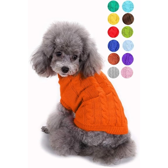 Dog Sweater, Warm Dog Sweaters for Small Dogs Medium Large Dogs, Cute Winter Classic Turtleneck Pet Sweater Cat Sweater Dog Clothes Coat Dog Christmas Sweaters for Girls Boys Dog Puppy Cat