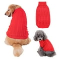 thumbnail image 1 of Dog Sweater, Warm & Elastic with Turtleneck Design, Red, X-Small, Acrylic Blend, Machine Washable, Christmas, Solid, Small Dog, Puppy, Sweater, 1 of 5