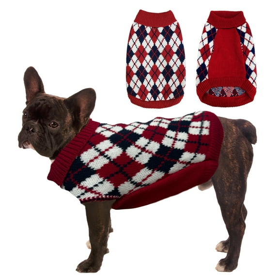 Dog Sweater Winter Warm Turtleneck Sweatshirt, Holiday Theme Puppy Costume Christmas Outfit for Dog Cat, M