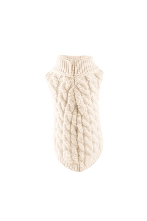 Dog Sweaters for Small Dogs, Small Dog Sweater Knitwear Turtleneck& Warm Dog Sweaters for Small Dogs Pet Small Dog Cat Chihuahua Autumn Winter Sweater Knitwear Clothes Blouse Outfit Skin S White