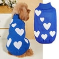 thumbnail image 1 of Dog Sweaters Valentines Day for Small Dogs, Turtleneck Heart Pet Festival Knitwear Pullover Sweaters Cat Dog Clothes, Blue M, 1 of 8