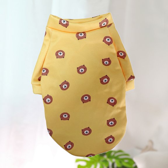 Dog Sweatshirt Cartoon Pattern Keep Warmth Two-leg Cute Pet Dogs Sweater Clothes for Festival-Yellow,XS