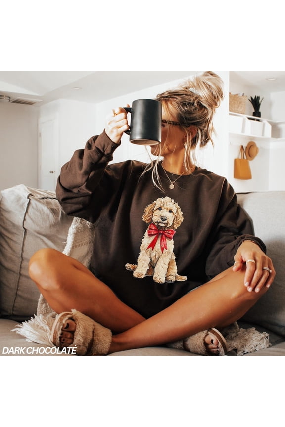 Dog Sweatshirt, Goldendoodle Sweatshirt, Dog Mom Sweatshirt, Goldendoodle Shirt, Dog Love, Coquette Shirt Sweatshirt All Size S-5XL